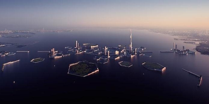 Vision: 1600 m hoher Wolkenkratzer im Meer vor Tokio - ingenieur.de