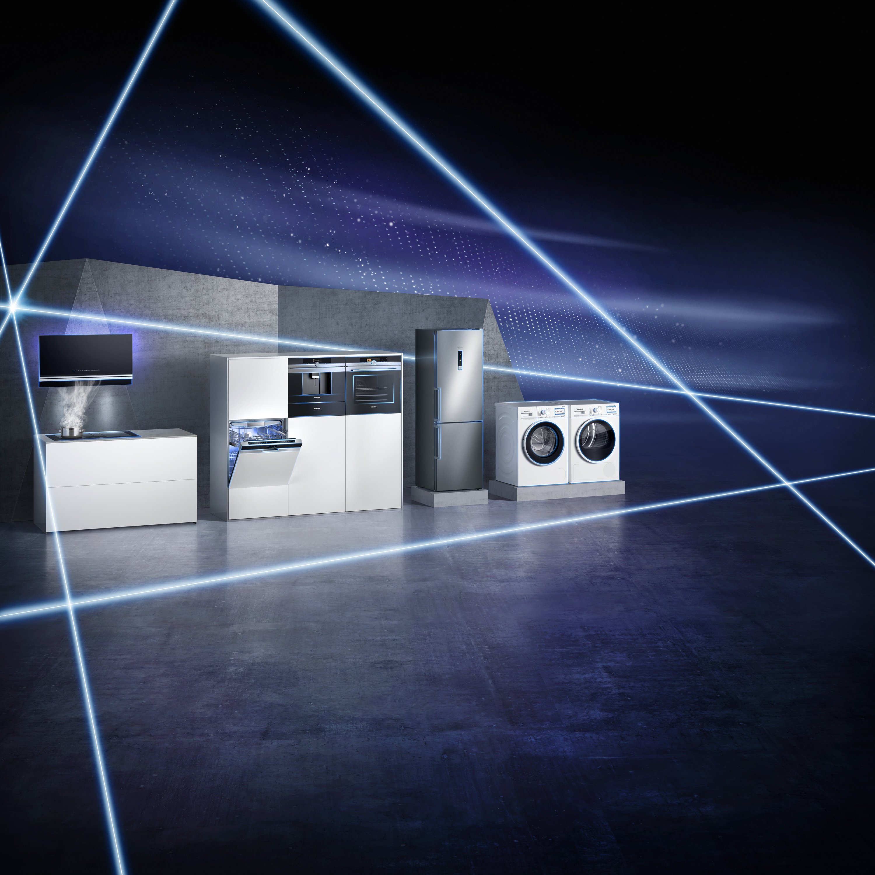 Siemens auf der IFA: Mit vernetzten Dunstabzügen und Kochfeldern schließt der Hersteller letzte Lücken im digitalen Hausgeräte-Sortiment. Waschmaschinen sollen zukünftig auf Knopfdruck Waschpulver bestellen. 