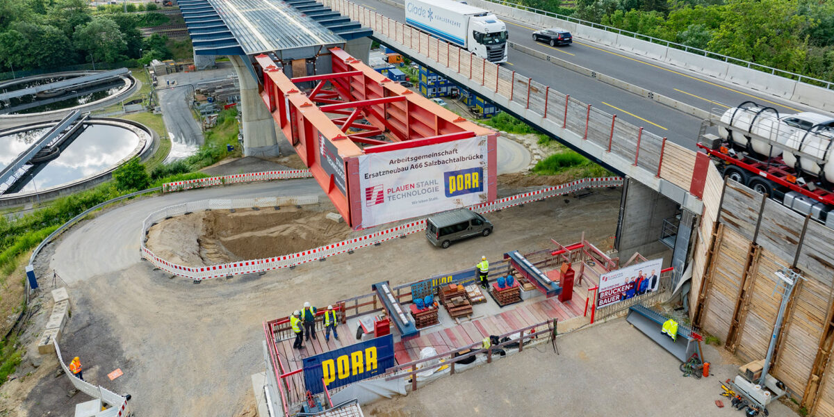 Die Arbeiten an der Salzbachtalbrücke gehen nun in die abschließende Phase. Foto: Porr