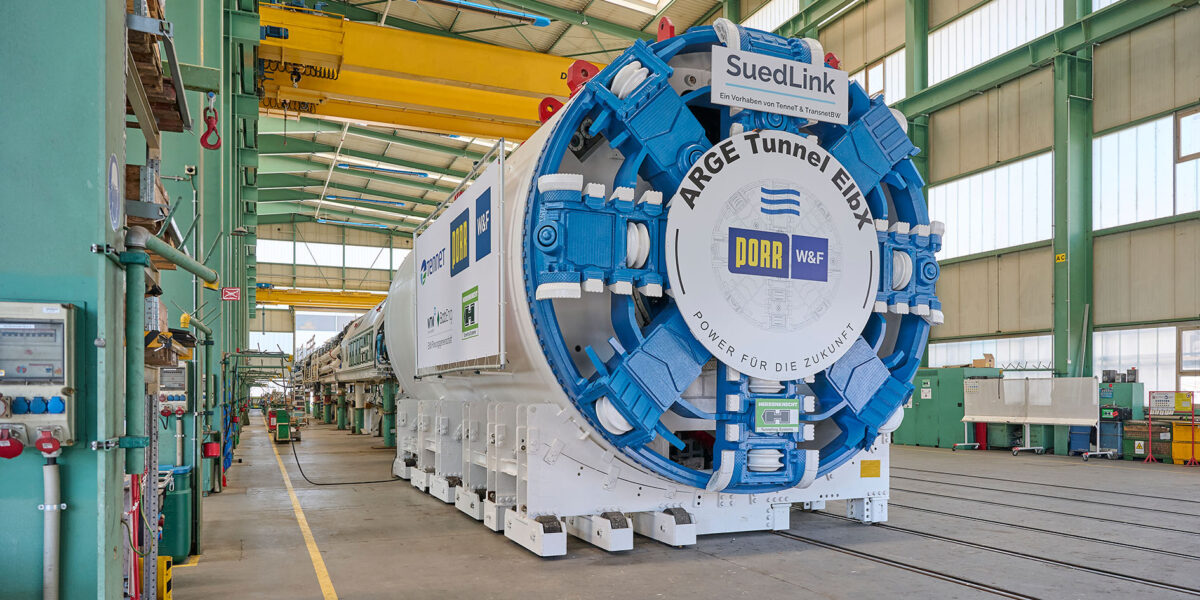 Eine Spezialanfertigung: die neue TBM für den Vortrieb im Projekt SuedLink ElbX. Foto: Porr