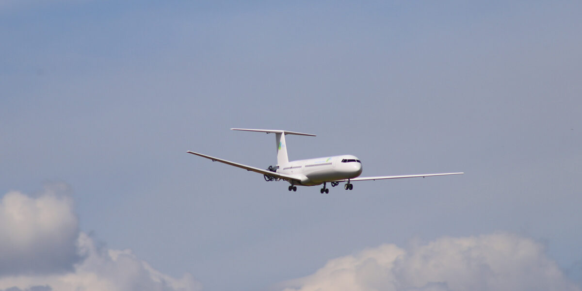 CLIME-Modellflugzeug testet neue Technologien zur Reduzierung des Kerosinverbrauchs. Foto: Lutz Bretschneider/TU Braunschweig