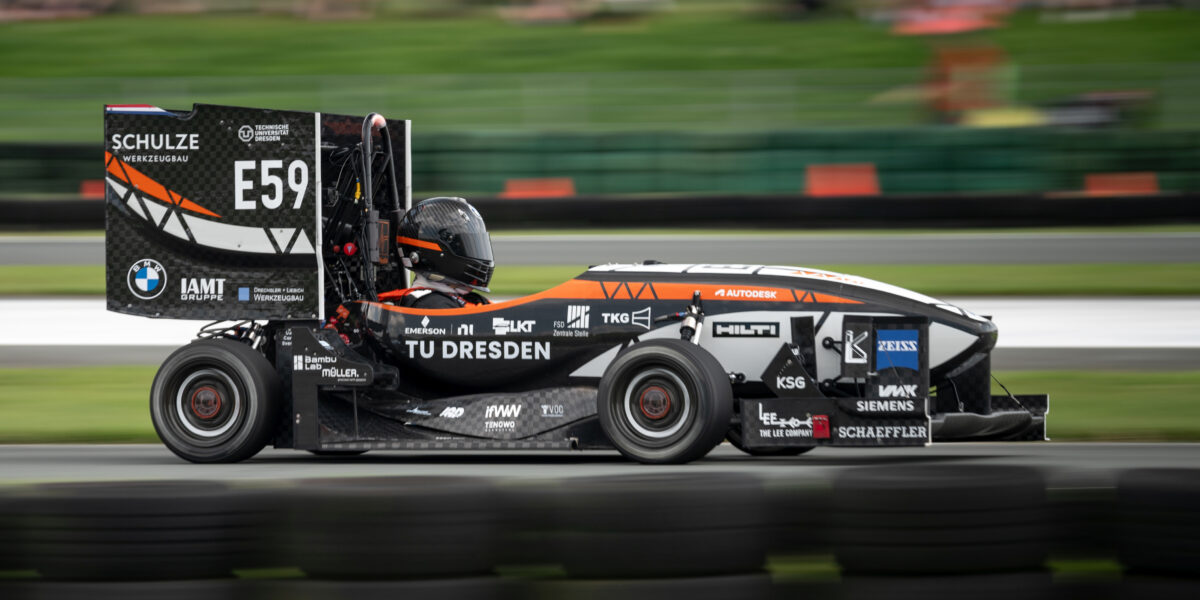 Bild 1: DaisiE während des Endurance & Efficiency Events der Formula Student Netherlands 2024. Foto: Elbflorace e.V