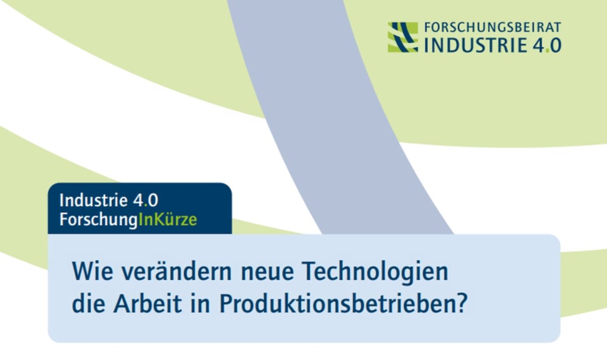 Das neue Kurzformat „Industrie 4.0 Forschung in Kürze“ steht zum kostenlosen Download zur Verfügung (Link am Textende). Foto: acatech