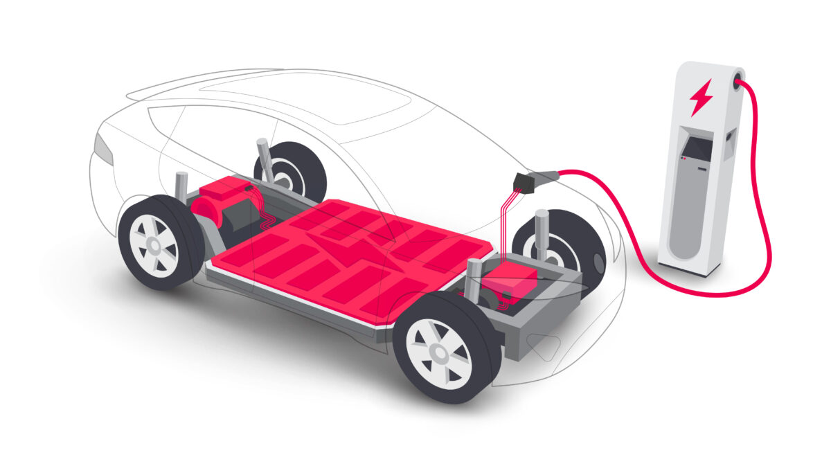 Grafik eines E-Autos