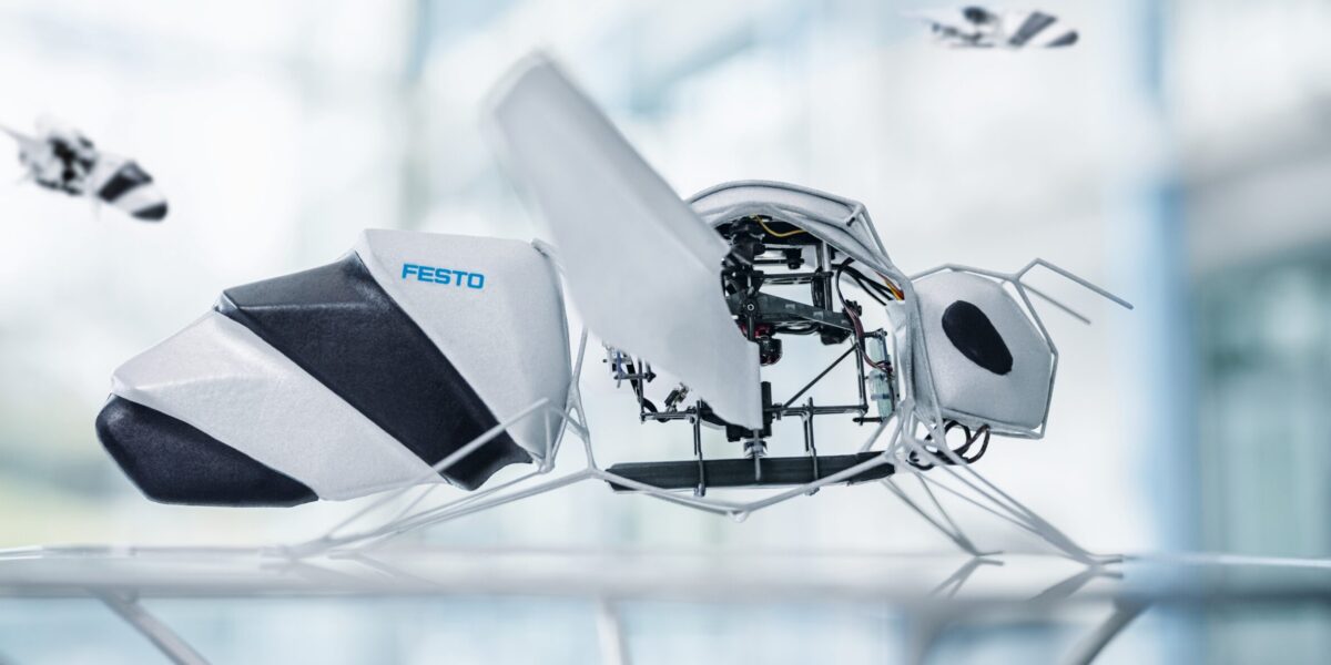 1zu1 fertigt ultraleichte 3D-Druck-Komponente für BionicBee von Festo