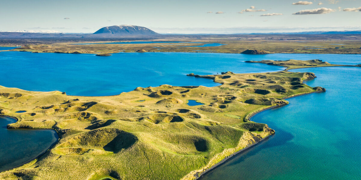 Vulkankrater am Myvatn See in Island