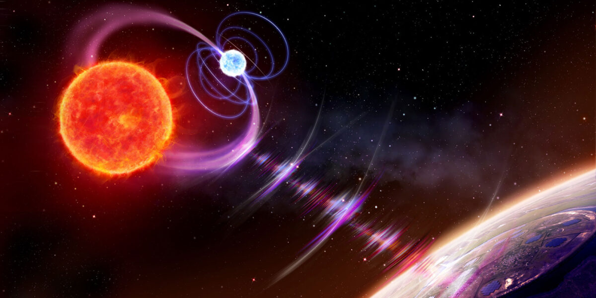 Radiosignal von Rotem und Weißem Zwerg