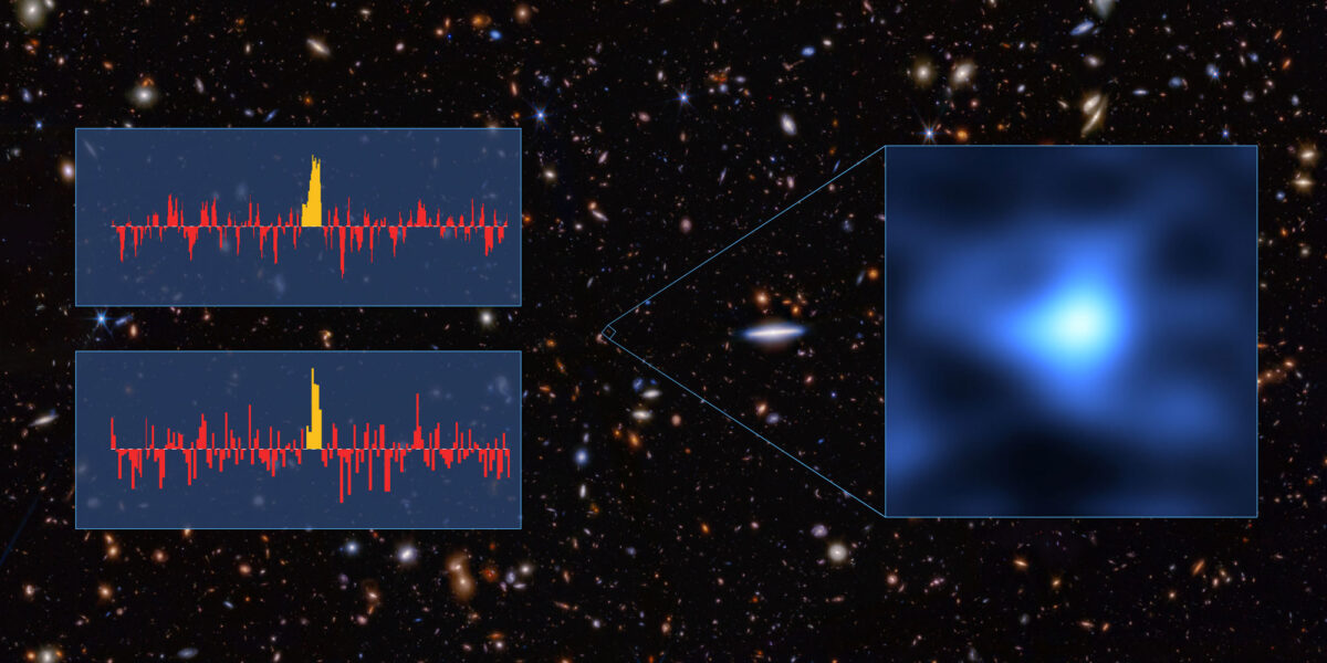 Sauerstoffspektrum in der am weitesten entfernten, bekannten Galaxie